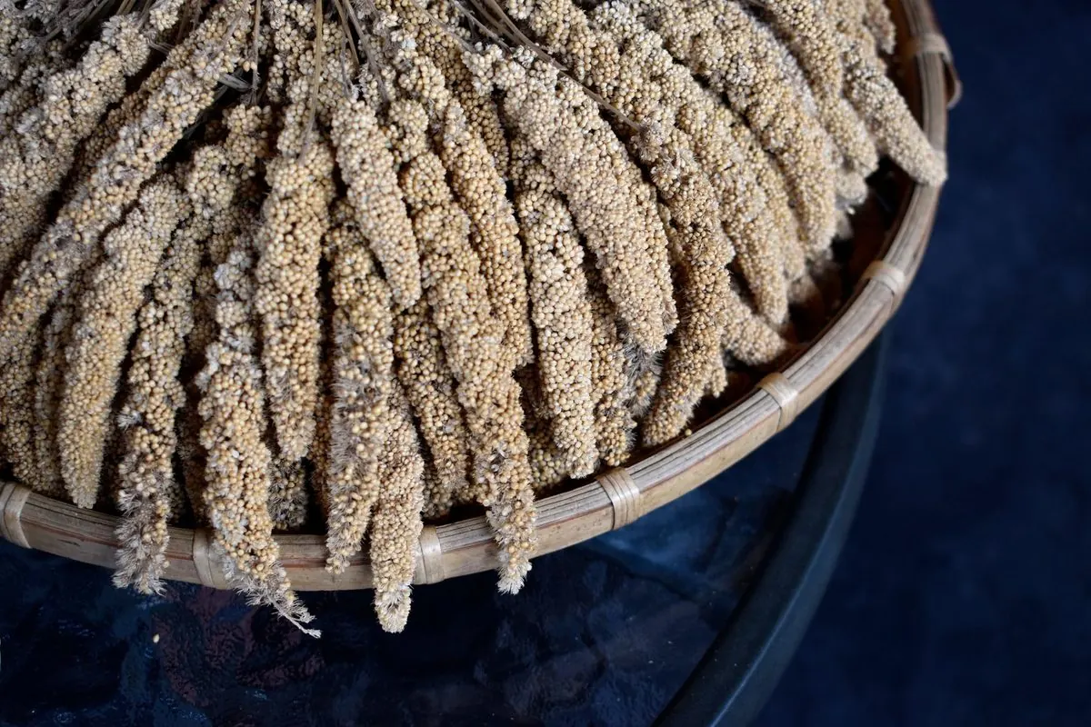 Những bông kê khô xếp trong khay tre