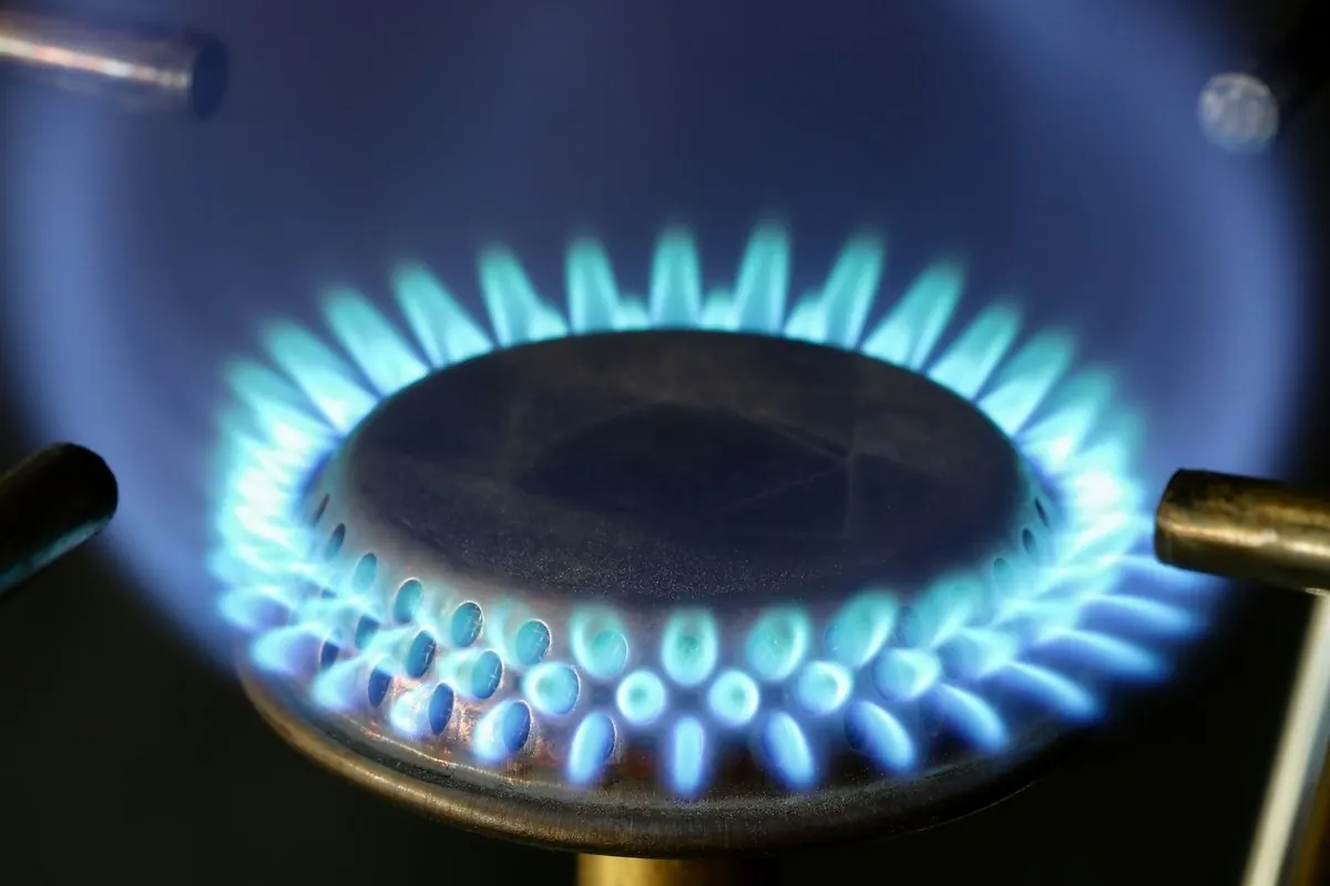 Ngọn lửa khí đốt màu xanh cháy đều quanh đầu đốt bếp gas