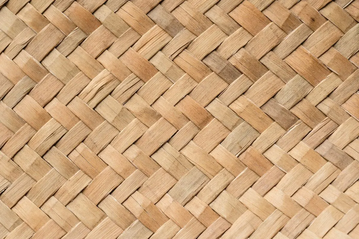 Cận cảnh tấm chiếu đan từ sợi thực vật