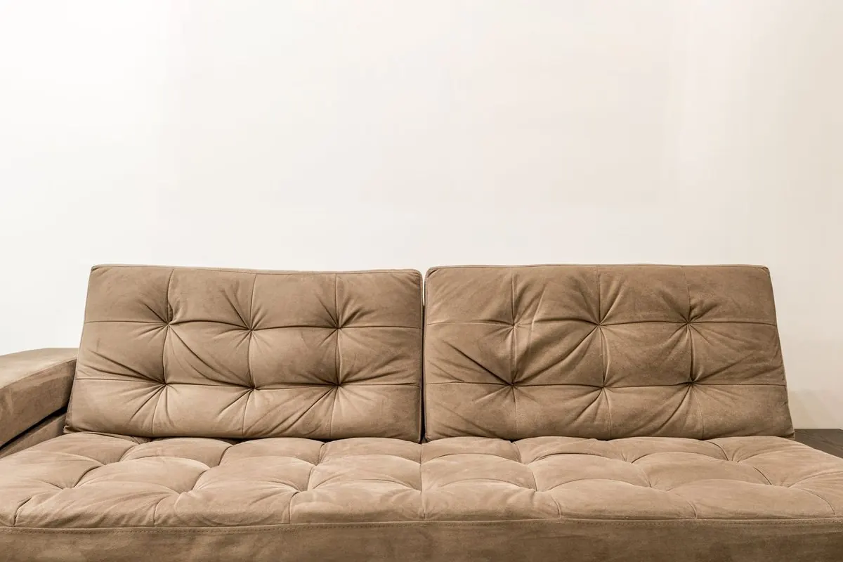 Ghế sofa bọc vải nâu kiểu sofa giường gấp